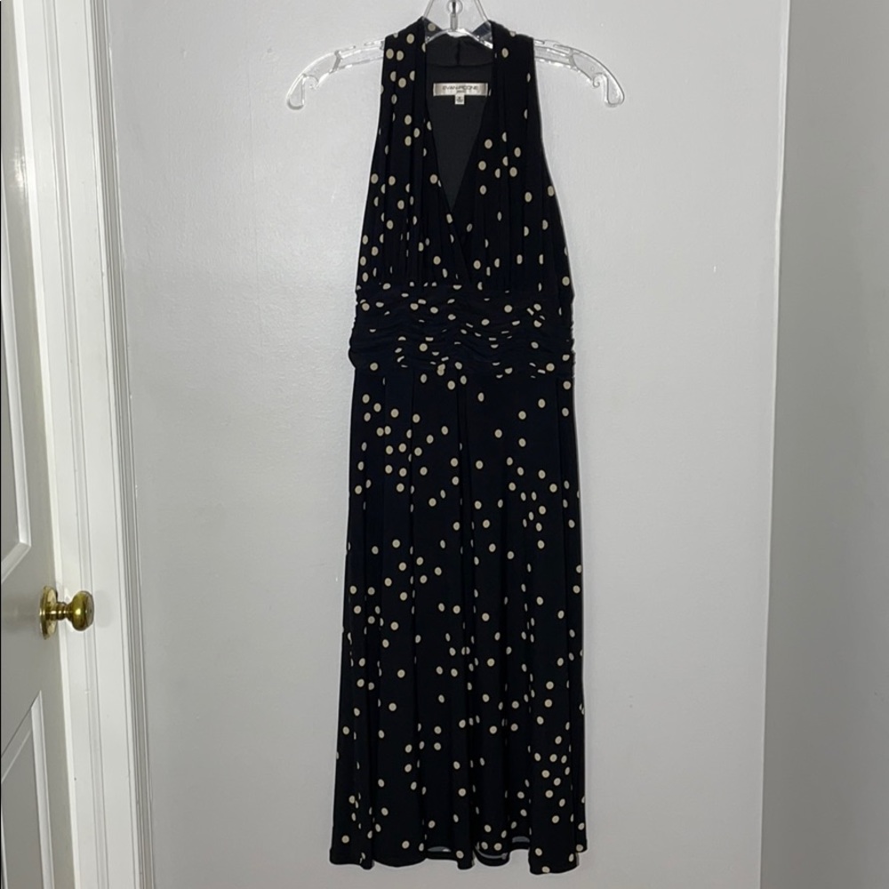 Evan Picone Polka Dotted V Neck
